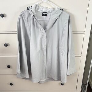 Light Gray Hooded rain jacket